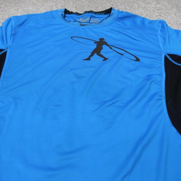 Nike Pro Combat Shirt Adult Medium Blue Swingman Fitted Long Sleeve Pullover - Picture 7 of 15